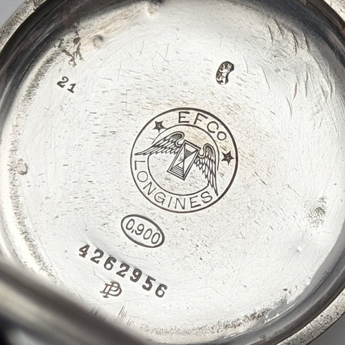 1920s antique Longines pocket watch silver side hunter works well